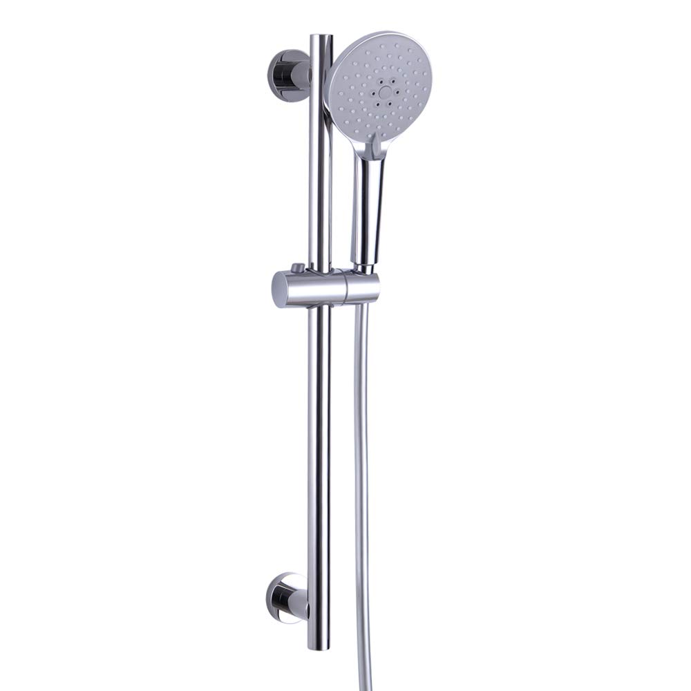 Power Shower Riser Bar Kit Sliding Shower Head With Handheld 23.5-Inch Shower Riser Rail Kit ...