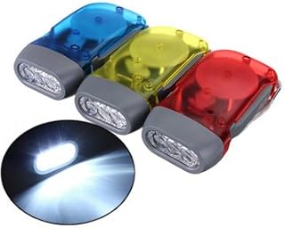 Hand Press Torch - Hand Press Flashlight - 3 LED Wind Up Hand-Pressing Crank Flashlight Accessories - Red (Hand Pressing Flashlight)