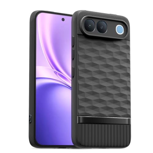 Image of Pikkme Back Cover for Vivo S2 5G Camera Protection 3D Hexa Cube Design Silicone Protective Bumper Case (Black)