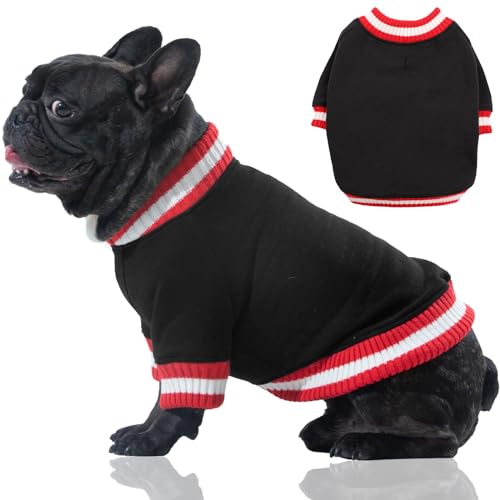 FUAMEY Dog Pullover Sweatshirt，Dog Winter Sweaters Warm Dog Clothes Dog Vest Thick Puppy Pullover Soft Pet Fleece Sweater Cute Doggie Boy Girl Outfit for Small Medium Dogs Black XS X-Small(c