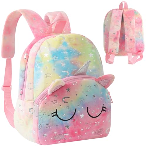 CRTLNYH Mochila de Unicornio, Mochila Escolar para niña,Mochila de Viaje,Mochila de moda Cute Glitter Girl, ligera mochila rosa para adolescentes y niños (de 2 a 14 años)-28.5 * 23 * 10.5CM