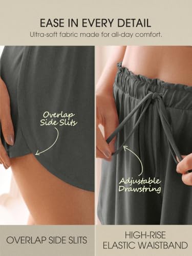 Image of ODODOS Modal Soft Lounge Shorts for Women Drawstring High Waist Casual Sleepwear Lightweight Cozy Pajama Bottom