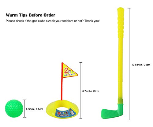 Orzizro Plastic Golf Clubs, Educational Golf Toys Sets For Toddlers Kids, Sturdy & Multi-Colored … #TOP1