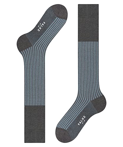 FALKE Heren Oxford Stripe Kniehoge Sokken admend katoen versterkte herenkniekousen platte naad voor drukvrije teen geribd extra glans zakelijk dagelijks 1 Paar - Afbeelding 6