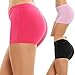 Ekouaer Panty Womens 3 Pack Comfort Covered Waistband Panties,Black/Pink/Rosered,Medium