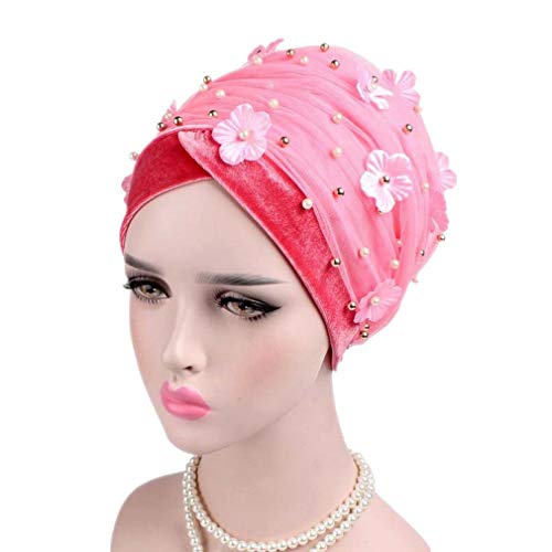Bonnet velours perle haut de gamme avec tulle fleuri
