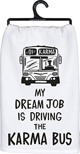 Primitives-by-Kathy-LOL-Made-You-Smile-Dish-Towel-28-x-28-Inches-Dream-Job-Karma-Bus Primitives by Kathy LOL Made You Smile Dish Towel 28 x 28 Inches Dream Job Karma Bus
