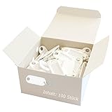 Wedo 262803400 Schlüsselanhänger Kunststoff (mit S-Haken, auswechselbare Etiketten) 100 Stück, weiß