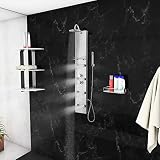 Blue Ocean 57” Stainless Steel SPS8801 Thermostatic Shower Panel with Rainfall Shower Head, Body Noz