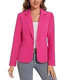 ✿FEATURE: Trendy casual blazer for women features Long Sleeve, Stretch Fabric, Notch Lapel, One-Button Closure, Back Vent, Front Lining, Two-side pockets, Slim Fit. ✿MATERIAL: Lightweight & Stretchy fabric makes this women blazer jacket comfortable a...