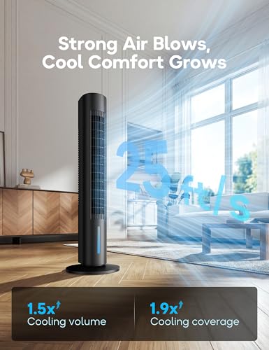 Windowless Portable Air Conditioner, 35\" Evaporative Air Cooler for Room No Window, 7H Timer, 4 Modes, Remote Control, 140° Max Oscillating, Large Water Tank, Quiet AC Unit for Bedroom, Black