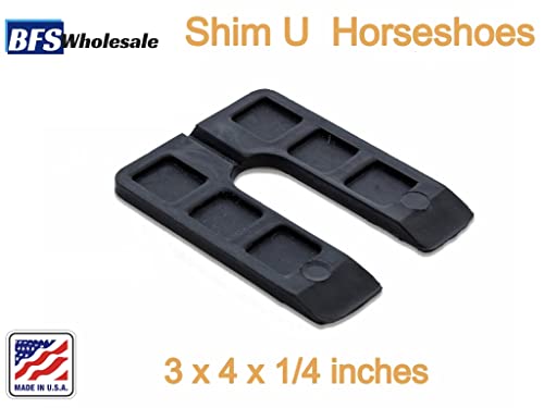 Image of Plastic Structural Shim Horseshoes U Shape, Size: 3 inch x 4 inch x 1 /16 inch. Pack of 120 Pcs. Blue Color, Made in U.S.A. Levelers for Window & Door Stack Shims. BFSEALS Free & Quick Shipping