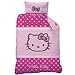 CTI 041070 - Set copripiumone e Cuscino Hello Kitty Lola, in Cotone Felpato, Misure: 135 x 200 cm e 80 x 80 cm