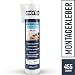 Produktbild EVERFIX Montagekleber High Tack weiss, für innen und außen, kraftvoller Baukleber für Metall, Holz, Fliesen, etc, universell einsetzbar, zum Kleben und Abdichten, 455 g / 290 ml