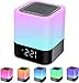 Enceinte Bluetooth Réveil Rawink 5 en 1 LED Lampe de Chevet Touch Dimmable 7 Couleurs Lecteur MP3 Numérique Haut-parleur avec Carte SD USB et Bluetooth Cadeau Hommes/Femmes/Enfants