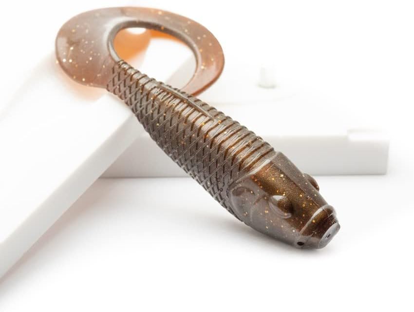 Authentic Handmade Medium White Swimming Mullet Bait Form 4.5" Soft Plastic Lure - 1pc