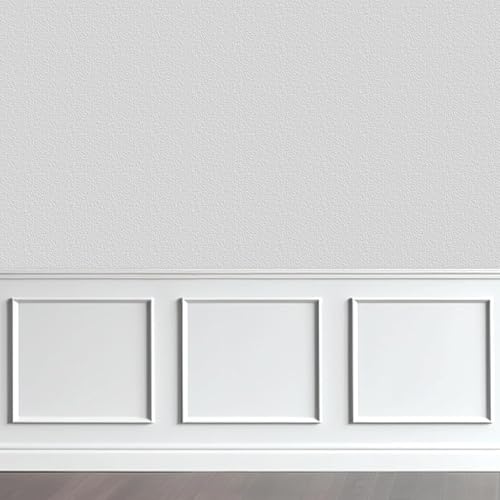 Hungbak Juego de 2 paneles de moldura de pared precortados de 24 x 24 pulgadas, paneles de revestimiento prefabricados para decoración de interiores, molduras de riel de silla listas para montar