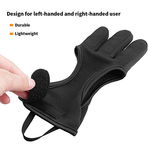 Kratarc Adult Archery Gloves Finger Protector Shooting Hunting Arrow Bow Archery Protective Gear Accessories (Black, Xl) #TOP3