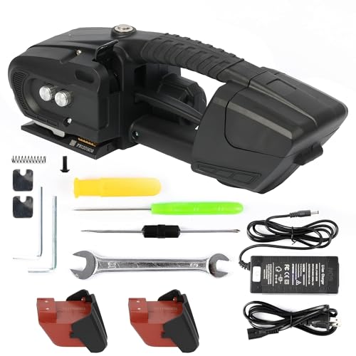 U.S. Solid Automatische Umreifungsmaschine Elektrisch - Umreifungsgerät mit 2x4000mAh Akku für 13-16mm PP/PET-Bänder & Palettenboxen