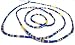 Glass Waist Beads, Multicolor with Clusters of Diamond Shaped Accents, 45-Inch Traditional Tie-On Style (Blue)