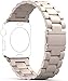 PUGO TOP Bands Compatible for iwatch Series 7 45mm Series 6/5/4/3/2/1/SE 42mm 44mm for Men Women Stainless Steel Iwatch Strap Replacement Band with Modern Butterfly Buckle. (42mm/44mm Champagne Gold)