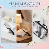 URYVAIW Dwustronny pilnik do stóp, ze stali nierdzewnej, narzędzie do pedicure przeciw zrogowaceniom, ergonomiczny uchwyt, do szorstkiej skóry i rozszczepionych obcasów, 1 sztuka