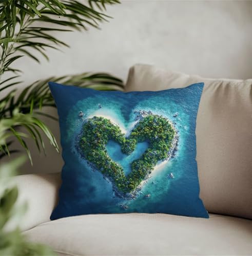 Housses de coussin canapé bleu 65x65cm imperméables set de 2 TG-479
