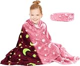SP HOME GOODS Glow in The Dark Throw Blanket Gift for Girls and Kids Ages 4-14 and for Grandkids - [