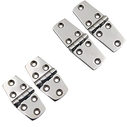 2St Marine Scharniere Edelstahl Boot Türscharnier Bootskabinentür Scharnier Steckverbinder Klapptischschaniere für Deckel, Türen, Luken, Fächer, Haus Fenster (76 * 38 mm)