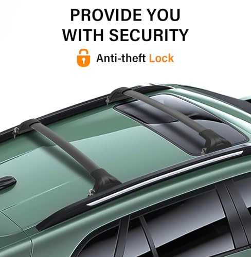 Image of 300lbs Lockable Roof Rack Cross Bars Compatible with 2023-2026 Chevrolet Chevy Trax 2RS ACTIV LT, Aluminum Roof Rails Crossbar for Cargo Carrier Luggage Kayak Canoe Snowboard
