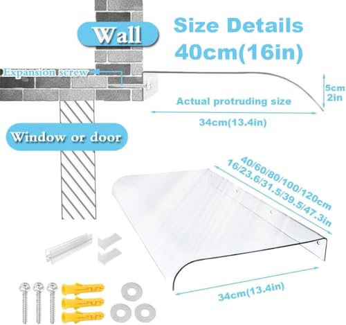 Auvent de porte en polycarbonate pour éviter les infiltrations d'eau sur menuiserie - 7