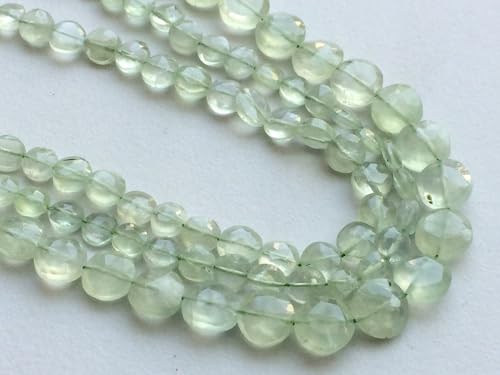 Perles Prehnite facettées 6-8mm vertes pour création de bijoux - 6