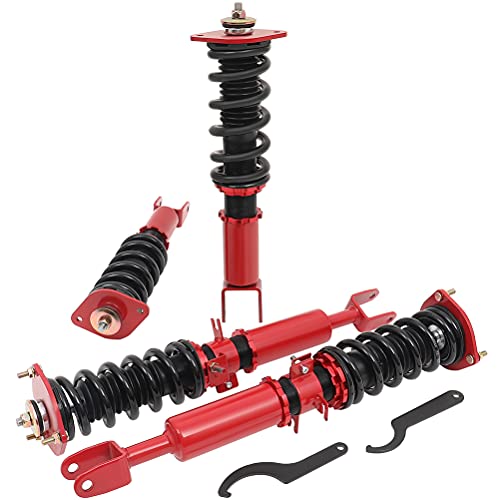 SCITOO Coilover Suspensions Shock Struts Kits Assembly Shocks Struts fit for 2003-2006 for Infiniti G35 /2003-2009 for Nissan 350Z - Red
