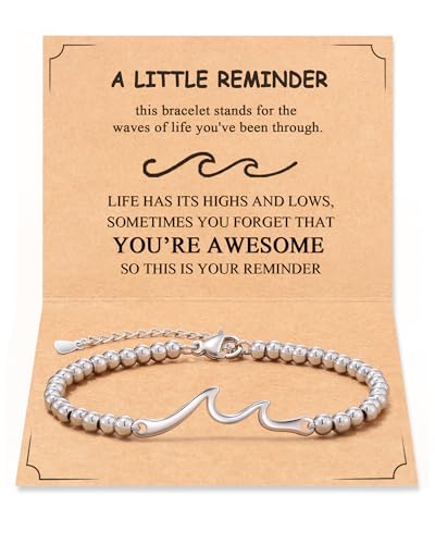 Tarsus Wave Bracelet for Women Men, Through The Waves of Life, Inspirational You're Awesome Gifts Appreciation Christmas Birthday Gifts for Her Sister Best Friend Daughter Coworker...
