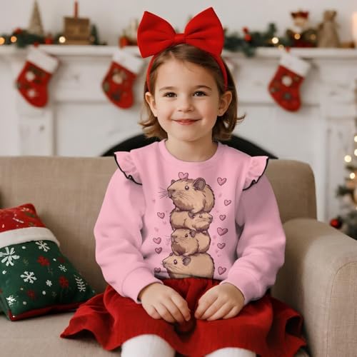 DISNIMO Shirts Toddler Girl Sweatshirts Crewneck Sweatshirts Pullover Kids Long Sleeve Shirts Ruffle Fall Clothes Outfit2