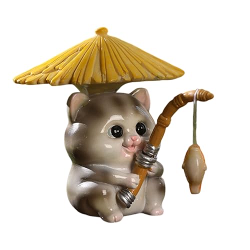 Limtula Estatua De Pescador Animales Resina Adorno Escritorio Arroyo Montaña para Exhibición Decorativa Interior Pequeña Escritorio Resina