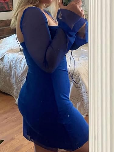 Image of hibshaby Women Sexy Bodycon Dress Puff Sleeve Cocktail Evening Party Elegant Mini Dresses