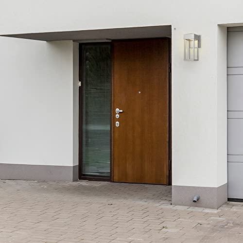 Image of Globe Electric 44880 Bowie 1-Light LED Integrated Outdoor Wall Sconce, Galvanized Steel, Bulb Not Included