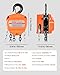 VEVOR Hand Chain Hoist, 1 Ton 2200 lbs Capacity, Manual Chain Block with Upgrade G80 Galvanized Chain, 10 ft Lifting Height, Heavy Duty Pulley Hoist for Garage Warehouse Automotive Machinery, Orange