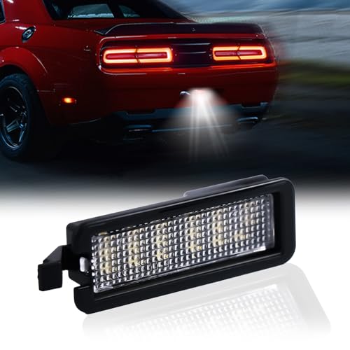 DERMOKA LED License Plate Light For 2015-2022 Dodge Charger Challenger Chrysler 300 Pacifica Jeep Compass Tag Lamp Assembly, 6000K White 1PCS