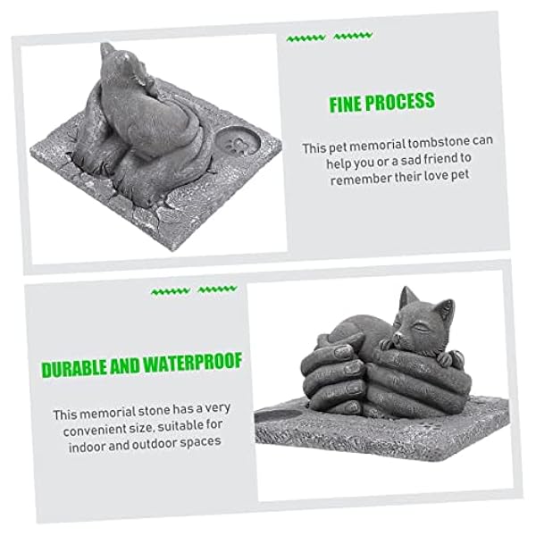 POPETPOP 2 Pcs Tombstone Outdoor Geschenken Bureau Top Decor Outdoor Tafelblad Decor Hond Gedenkteken Kat Sentiment Frame Kat Gedenkteken Hars Gedenksteen Met Kandelaar Huisdier