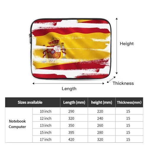 Spain Flag Laptop Sleeve Case 13 Inch Suitable for Notebook Computer Tablet Traveling Carrying Simple Case4