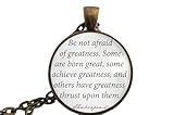Book Necklace or Keychain - William Shakespeare - Bronze & Silver Options - Be not afraid of greatness. Some are born great, some achieve... - Twelfth Night Quote