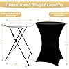 GUAGUA 32 2PCS Round Plastic Folding High Top Table - Versatile Bar, Cocktail & Portable Pub Table for Parties, Bistro & Events (2PCSWhite Set C)