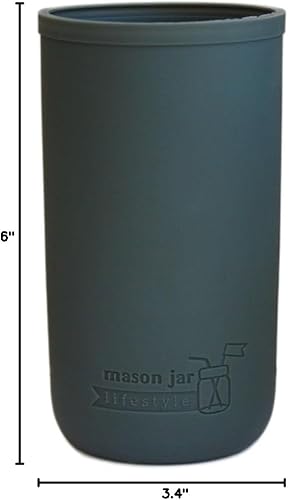 Miniatura 8 de Mason Jar Lifestyle Pint & Half - Fundas de silicona de 24 onzas para proteger tarros Mason (gris carbón, paquete de 2)