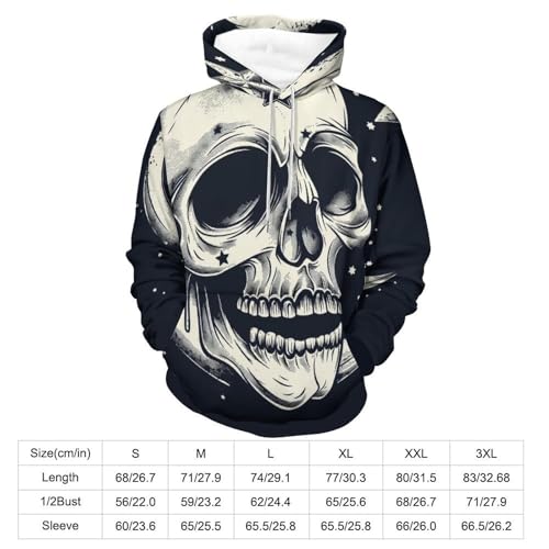 Sweat à capuche Étoile Lune Crâne chaud et confortable taille S