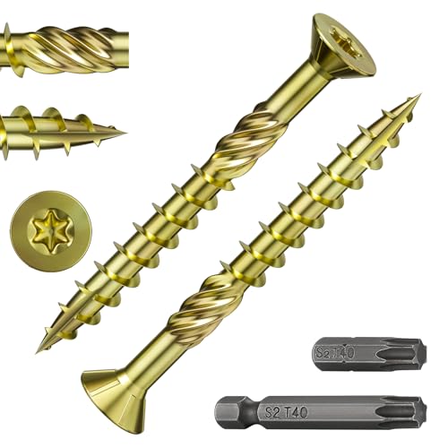 Wensilon 3/8 * 4-3/4" Yellow Deck Screws 57PCS 5lbs 10 * 120mm Lag Screws