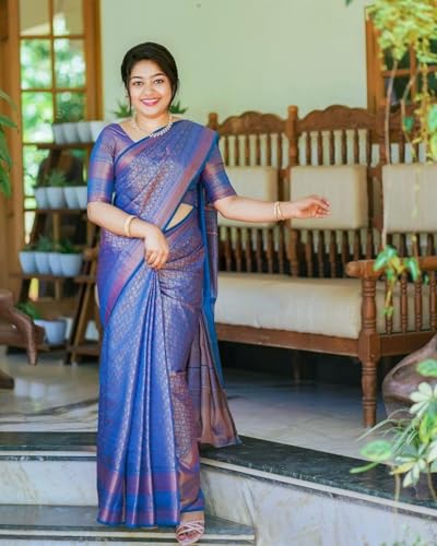 Image of Yashika Women's Banarsi Art Silk Saree with Blouse Piece for Traditional Ethnic Wear Sari