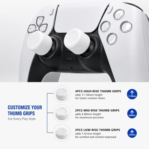 Image of GET IN THE GAME Thumb Grips 8 PCS Black Silicone FPS Thumb Grips Set - Set of 2 Black & White