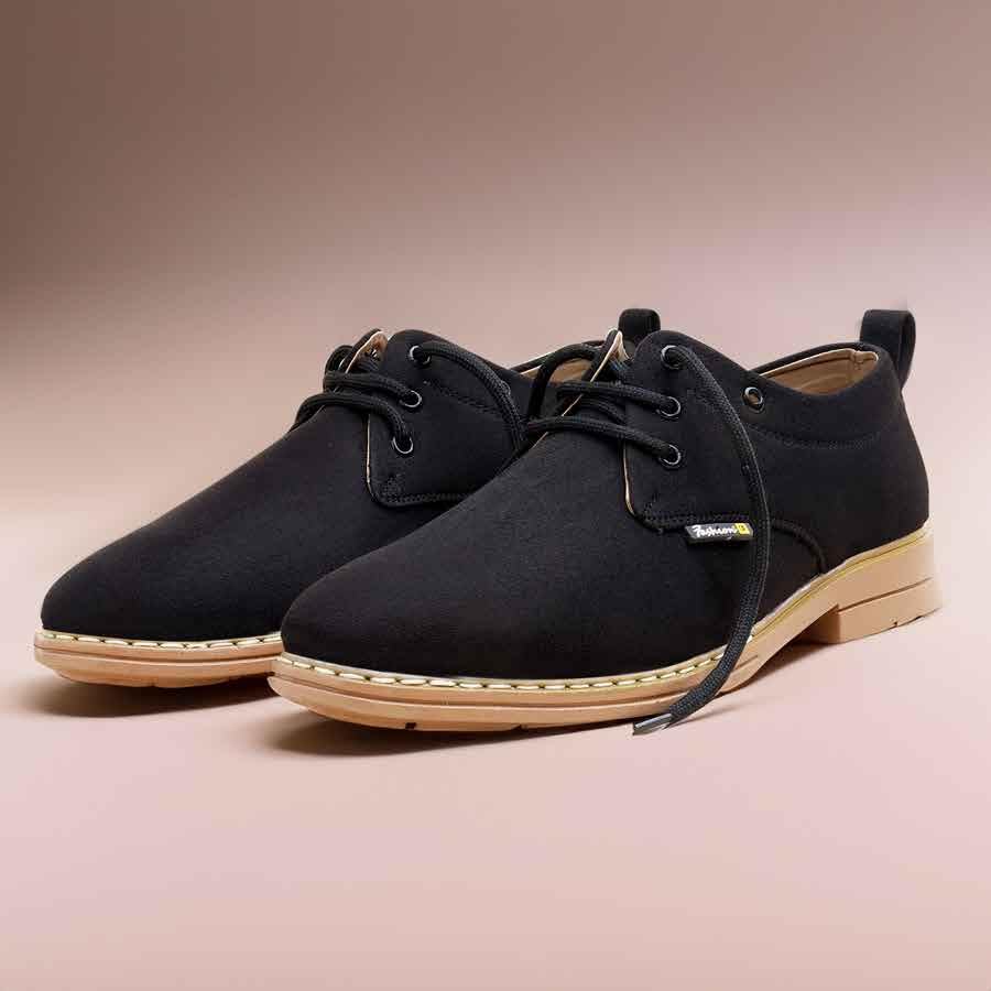 Image of WUGATTI Men's Suede Leather Lace-Up Casual Shoes Oxfords Walking, Office Comfortable and Classy Sneakers with Extra Comfort